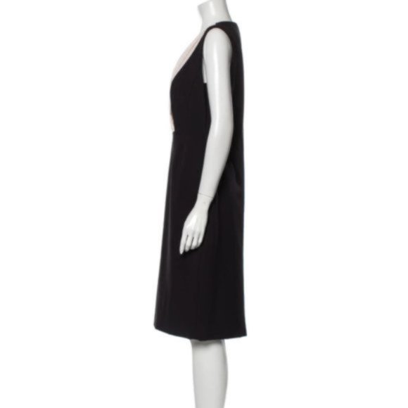 L.K. BENNETT  Black Ribbon Tuxedo Dress Sz M - Picture 5 of 10